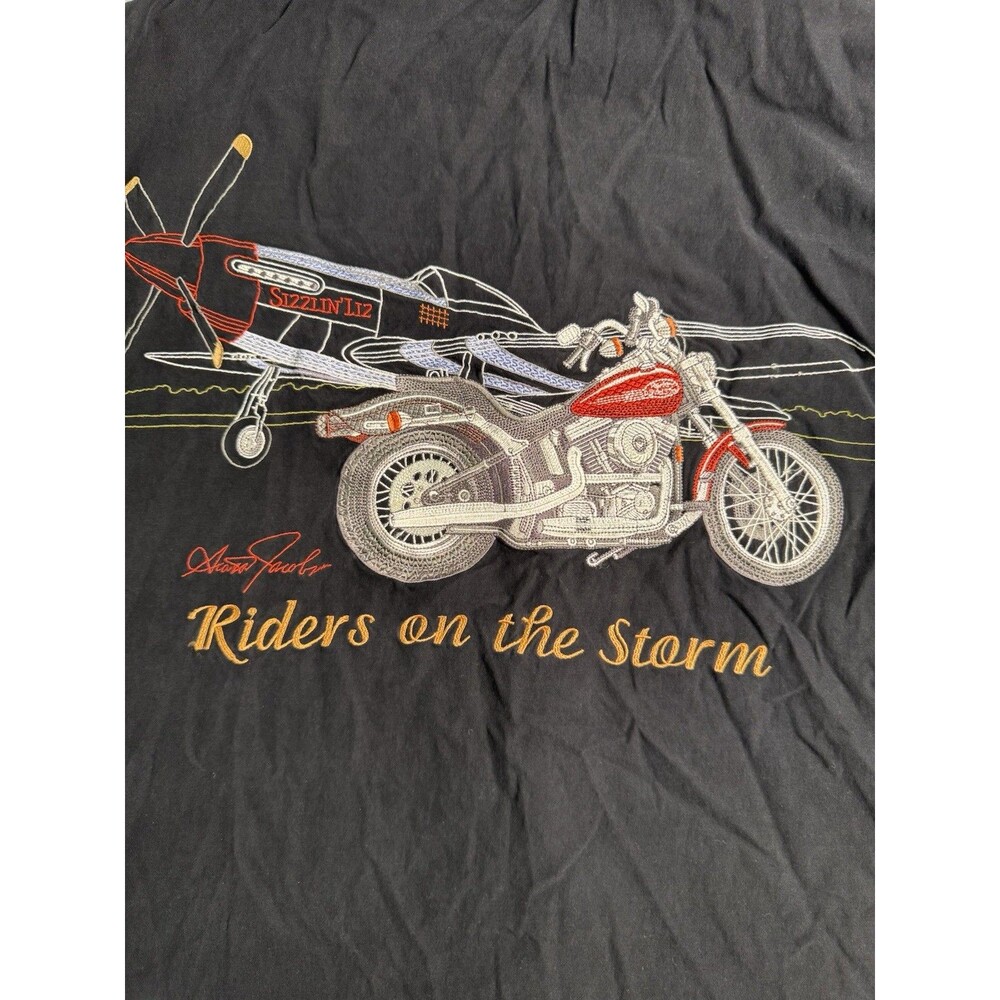 Harley Davidson Scott Jacobs Silk Shirt Riders On The Storm P-51 Mustang Mens L